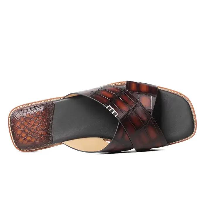 Pantoufles en cuir de Crocodile pour hommes
