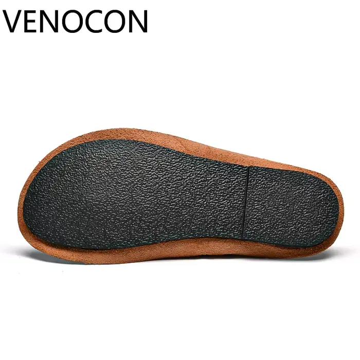 Sandales VENOCON en cuir fendu pour hommes, style fashion, confort caoutchouc, polyvalence et élégance romaine pour toutes occasions décontractées