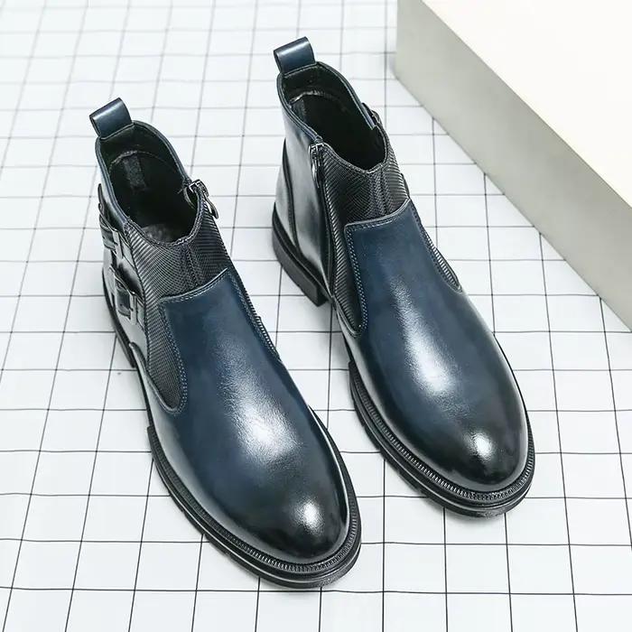 Bottines de Banquet vertes haut de gamme pour hommes