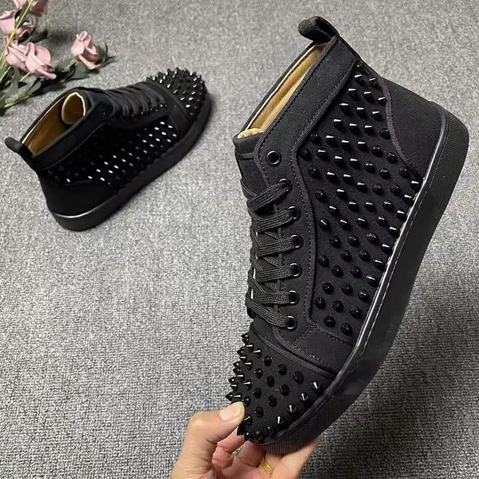 Marque italienne designer hommes bottes de luxe mode rivets chaussures scène discothèque vache daim cuir botte noir élégant cheville botas