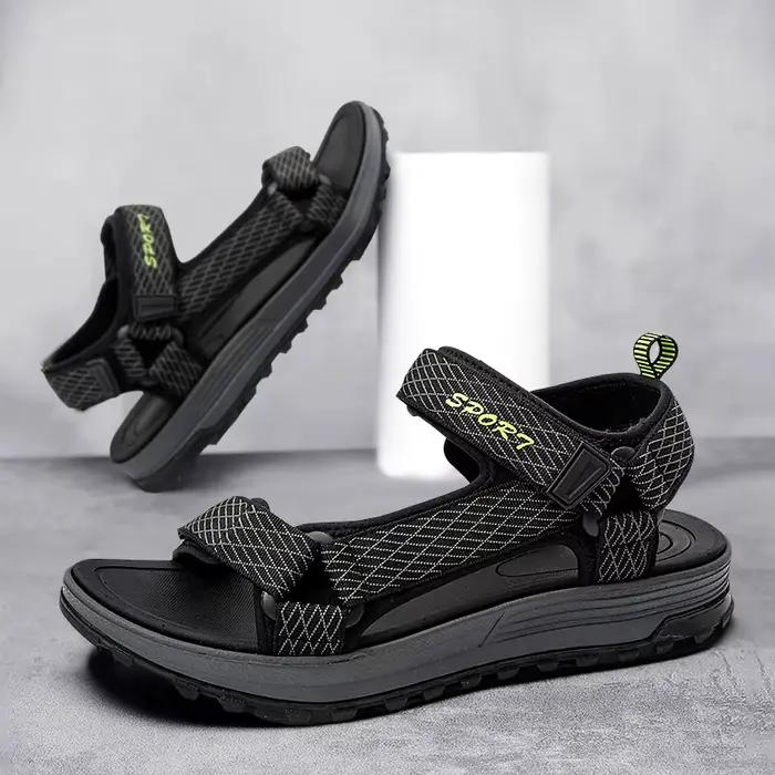 Sandales d'été pour hommes GENKCOAT style classique motif vichy confortables et élégantes pour plage et cérémonies décontractées