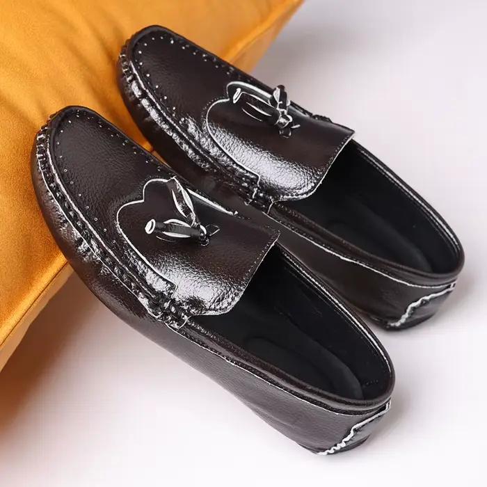 Mocassins Confortables en Cuir Marron pour Homme