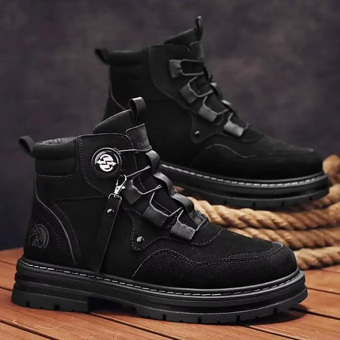 Bottes hautes en cuir pour hommes