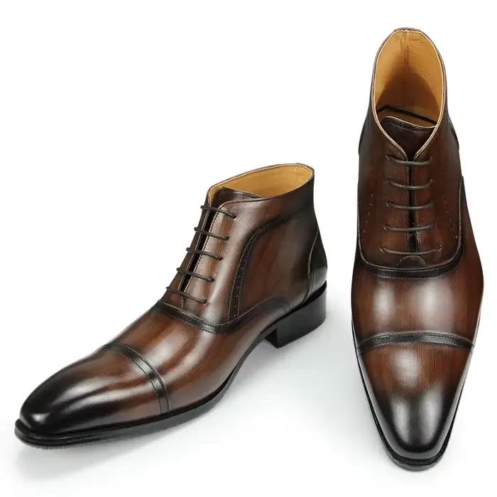 Bottes de rinçage en cuir véritable pour hommes