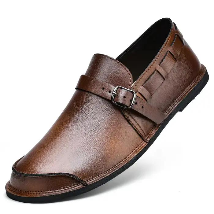 Mocassins pour hommes chaussures de conduite confortables en cuir véritable