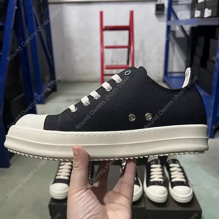 Chaussures décontractées hommes toile basse qualité Ro à lacets semelle épaisse respirant luxe concepteur classique formateurs femmes baskets plates