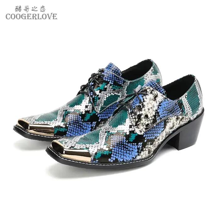 Coogerlove – chaussures en cuir à bout pointu pour hommes