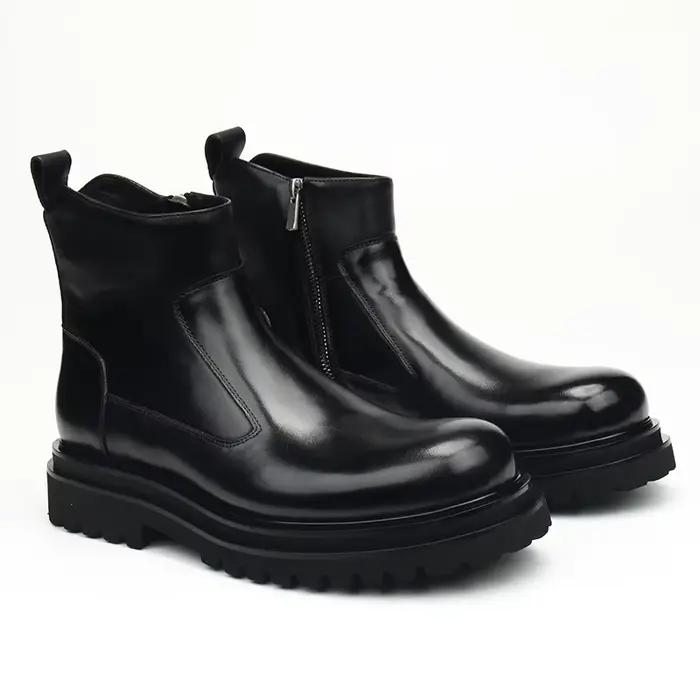 Chaussures montantes homme en cuir véritable style britannique pour printemps automne occassions variées bottes cheville confortables