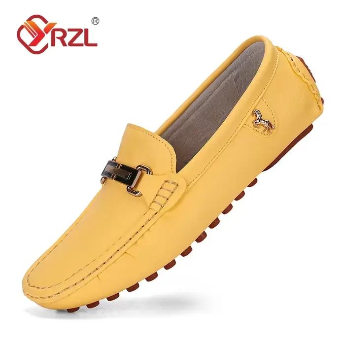 Mocassins en cuir PU faits à la main pour hommes