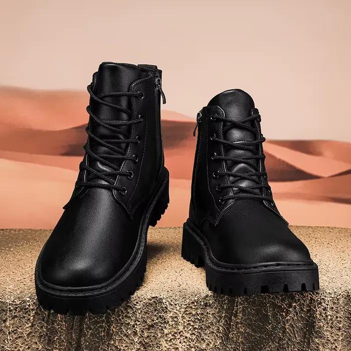 Chaussures décontractées pour hommes bottines classiques à talons bas bottes courtes mi haut marche conduite