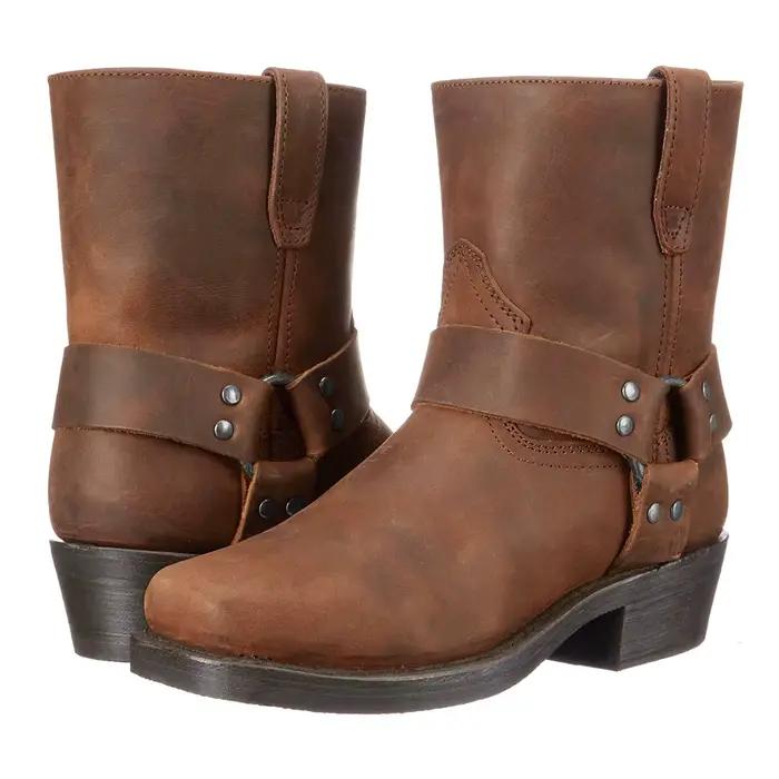 Bottes d'équitation pour hommes rétro Rivets talons hauts