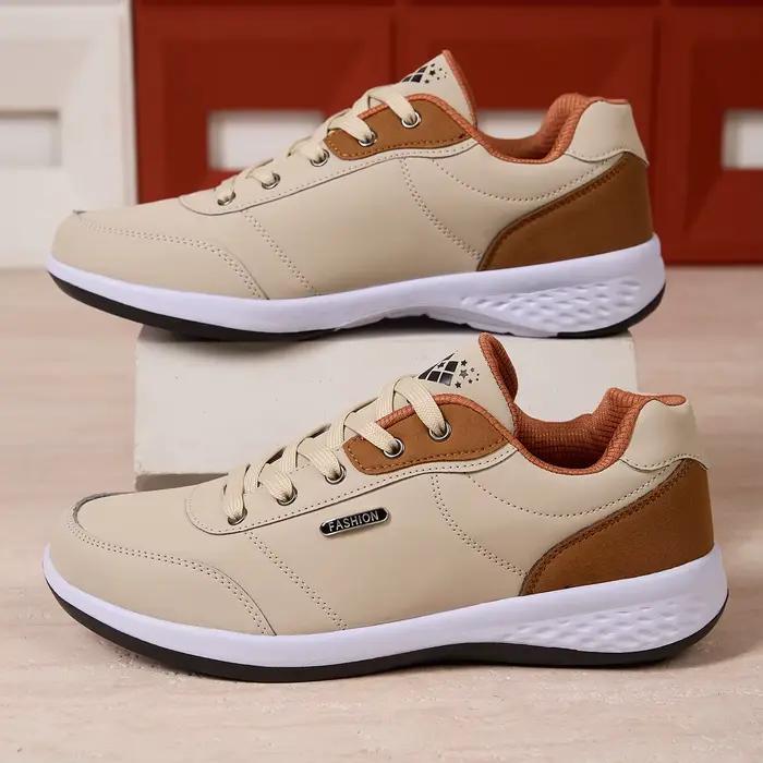ZERJER Nouvelle Collection – Chaussures Décontractées Confortables pour Hommes, Baskets en Cuir Tendance Antidérapantes, Chaussures Plates Respirantes et Légères pour le Quotidien