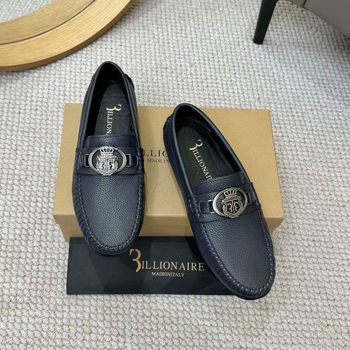 BILLIONAIRE BLLIYOSS hommes chaussures litchi à motifs cuir de veau confort haute qualité en plein air européen métal vieux argent nouvellement riche