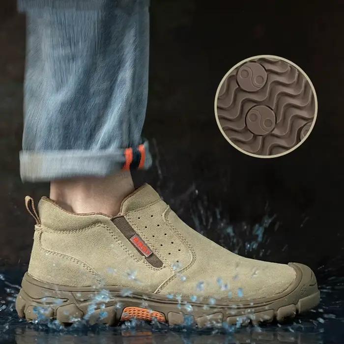 Bottes de travail imperméables pour hommes, chaussures de sécurité à bout Composite, Anti-écrasement, Anti-perforation, chaussures de soudage Anti-brûlure, protection