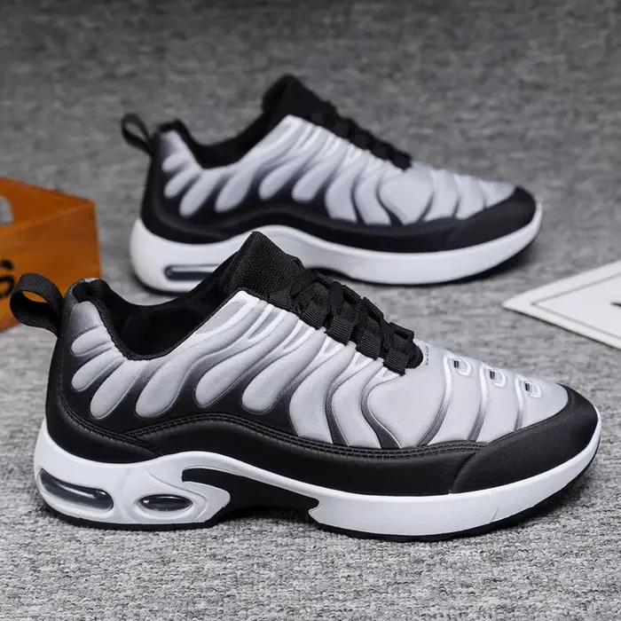 Chaussures de course pour hommes, baskets décontractées tendance à tige basse, respirantes en maille, à lacets, talon plat confortable