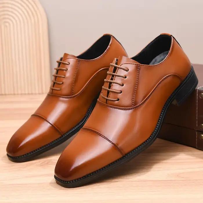 Chaussures habillées en cuir véritable pour homme
