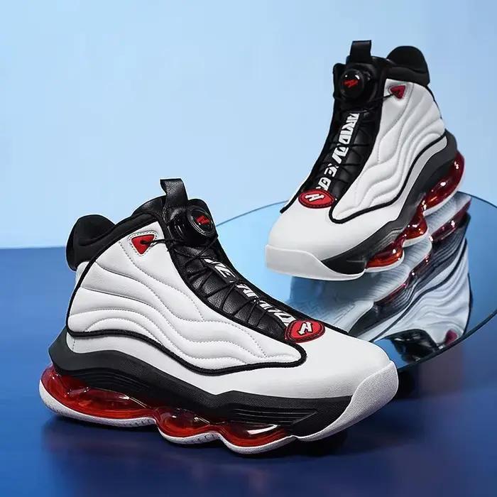 Chaussures de basketball montantes avec boucle rotative et coussin d'air