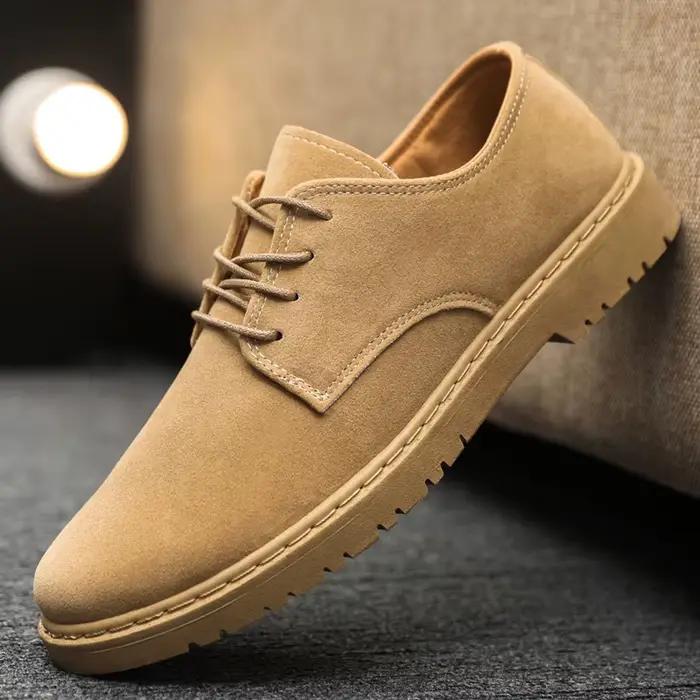 Chaussures décontractées WJWZD en cuir solide pour homme, respirantes, avec lacets, pour occasions décontractées et formelles