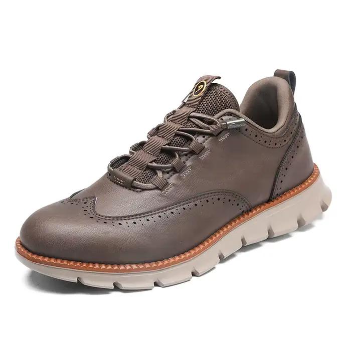 Grande taille 48 49 50 richelieu avec pointe d'aile Style britannique hommes Oxford chaussures en cuir de qualité