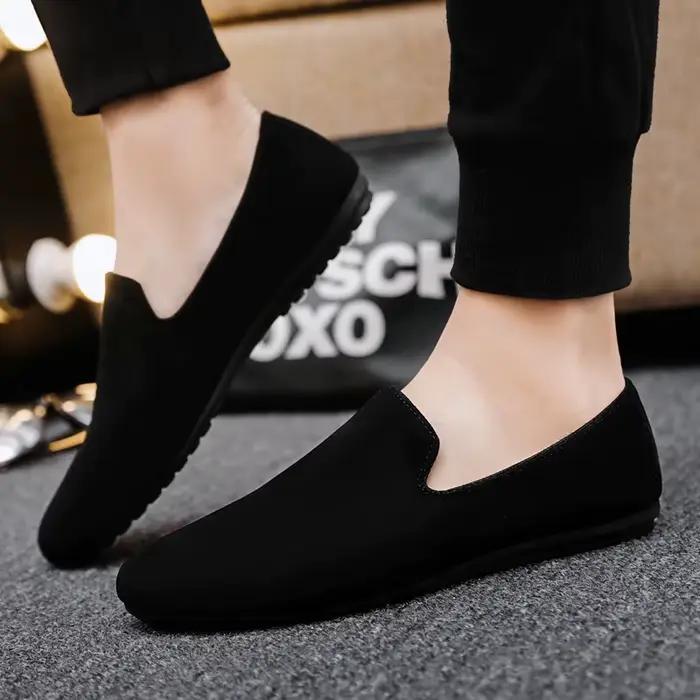 Soldes Exceptionnelles : Mocassins Noirs pour Hommes – Chaussures Plates d'Été Confortables et Légères