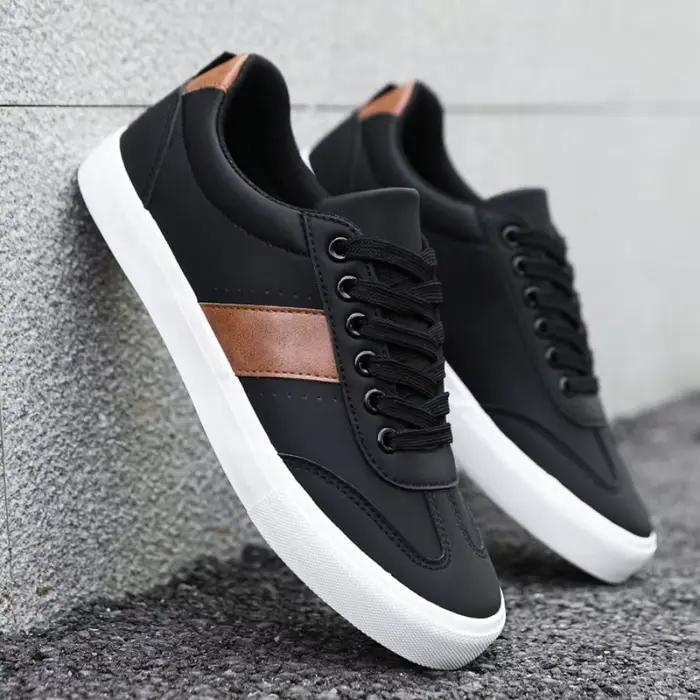 Chaussures de sport décontractées à la mode pour hommes - Design à lacets à bout rond, offrant une expérience confortable adaptée à toutes les saisons