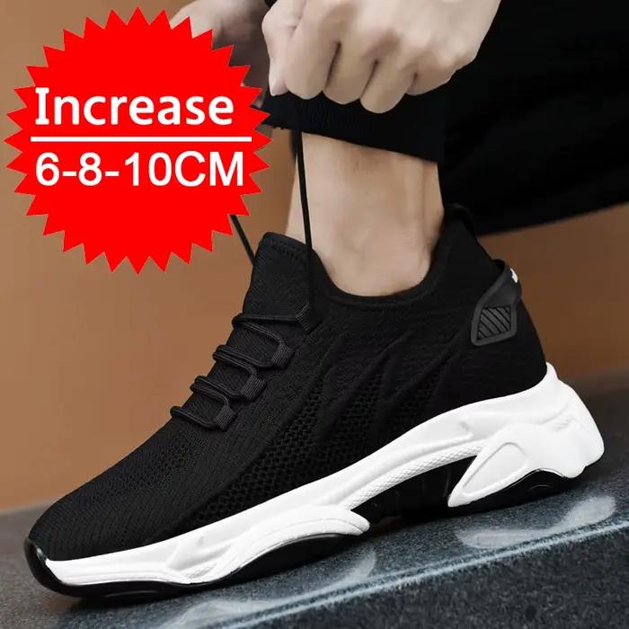Baskets décontractées pour hommes, chaussures respirantes de 6cm, hauteur augmentée de 8cm, semelle intérieure de 10cm, pour hommes, style sport, basket haute, chaussures d'été, baskets élégantes pour homme