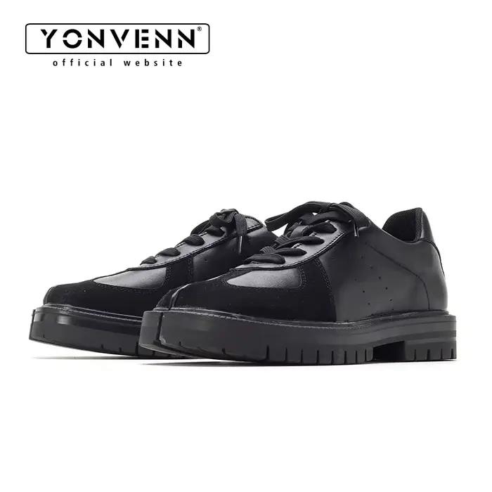 Tabi chaussures d'entraînement allemandes pour hommes en cuir mat épissage rétro
