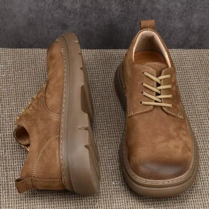 LIHUAMAO daim chaussures en cuir de vache sans lacet mocassins hommes