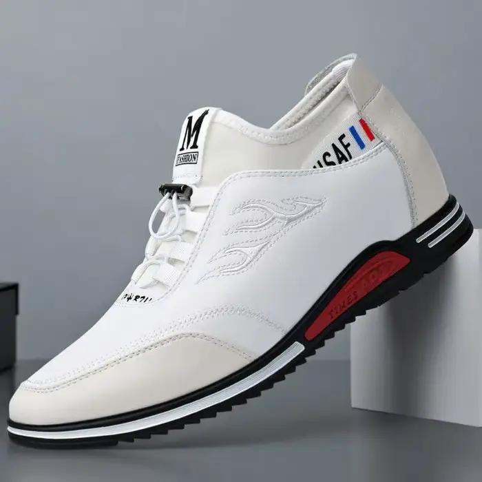Chaussures en cuir respirantes pour hommes, chaussures en cuir souple, chaussures plates décontractées, chaussures provoqué d'affaires, semelle souple, 2023