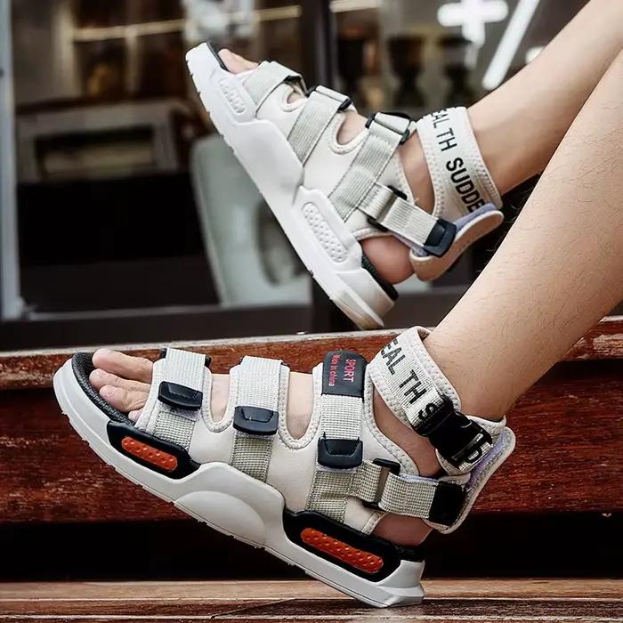 Sandales romaines montantes et confortables pour hommes, chaussures de marche décontractées en plein air, été