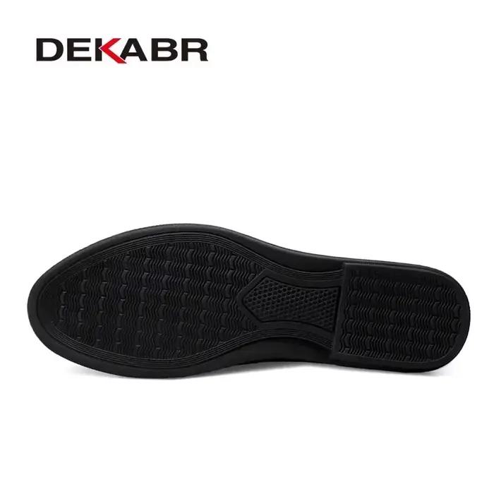 DEKABR Mocassin Italien en Croûte de Cuir pour Hommes