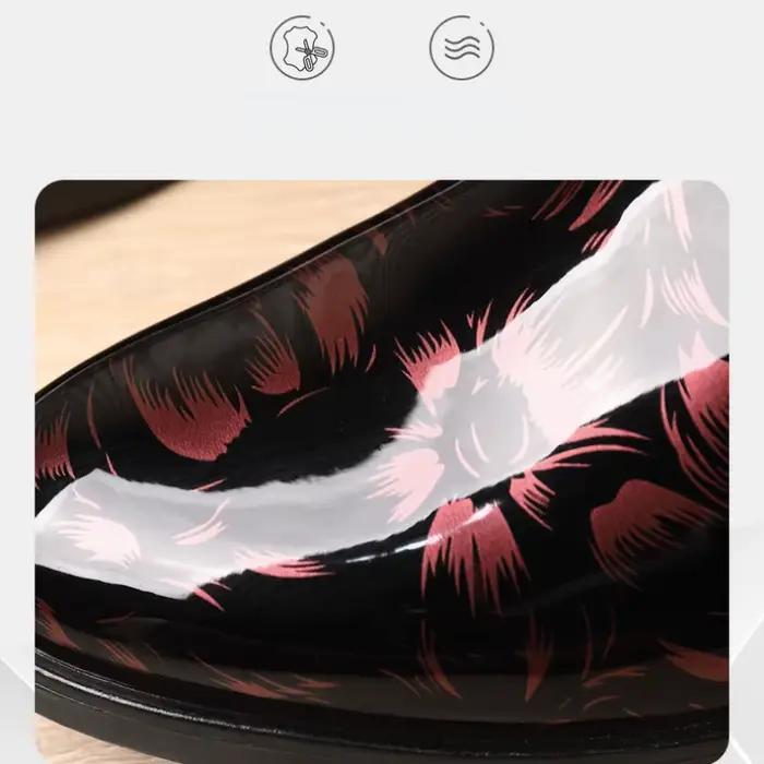 2025 nouvelles chaussures en cuir pour hommes motif Floral