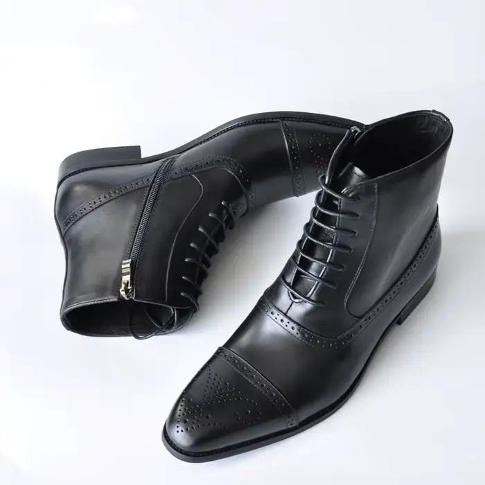 Bottes en cuir rétro Oxfords pour hommes