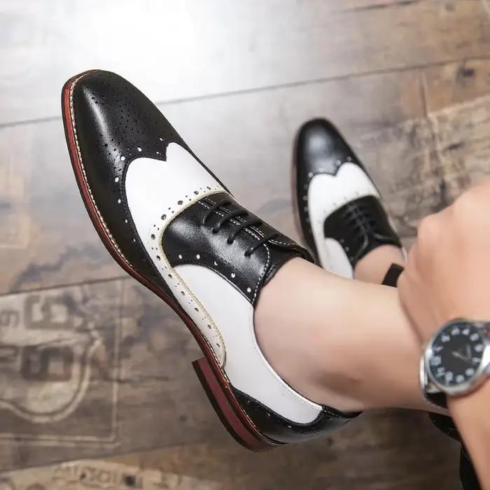 Chaussures Oxford en cuir à lacets pour hommes, chaussures plates décontractées, chaussures provoqué d'affaires, chaussures de fête de mariage, chaussures de loisirs colorées, grande taille, mode