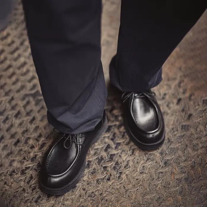 Chaussures Derby vintage noires pour hommes Maden