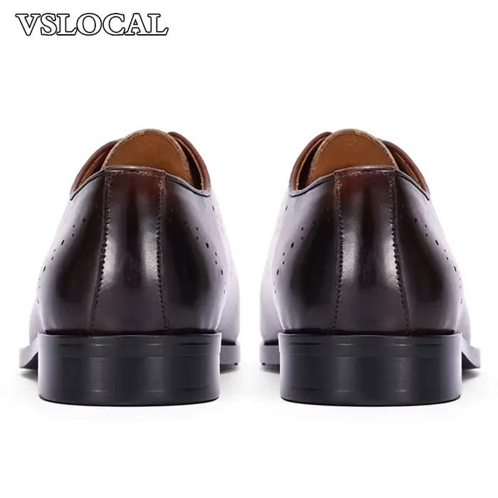 Chaussures en cuir à lacets pour hommes, chaussures Oxford formelles, Parker pointu, marron, robe décontractée, mariage, affaires, luxe