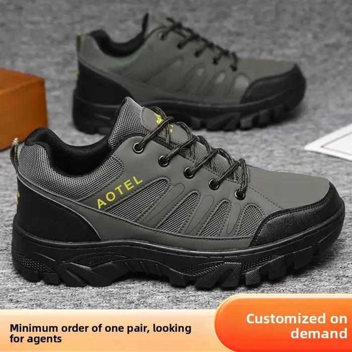 Chaussures de randonnée tendance homme résistantes à l'usure antidérapantes semelle large pour hiver et activités de plein air