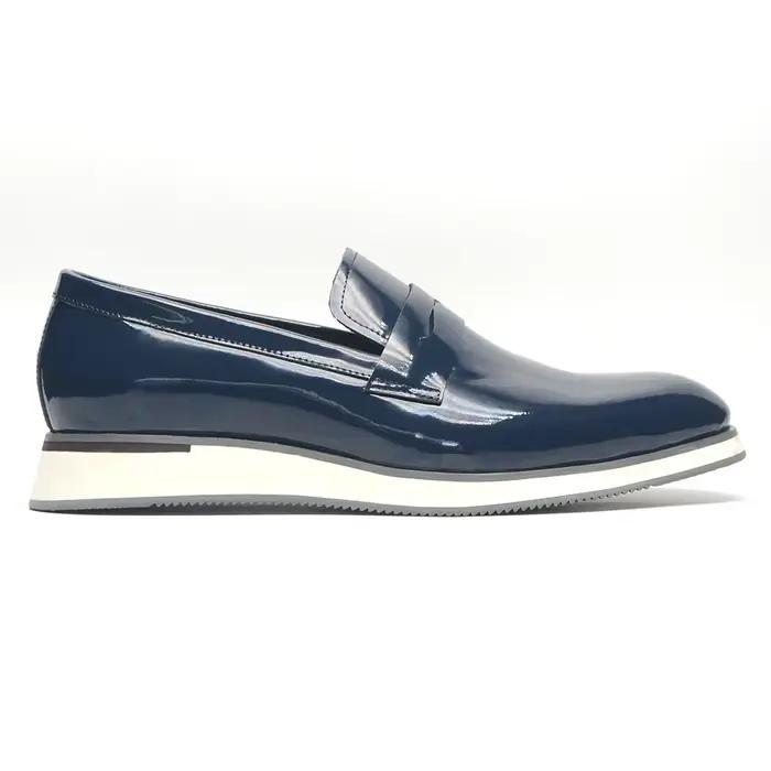 Chaussures Penny Loafer Décontractées de Luxe pour Homme, 5 Couleurs, en Cuir Verni Haut de Gamme, Mocassins Plats à Enfiler pour Affaires