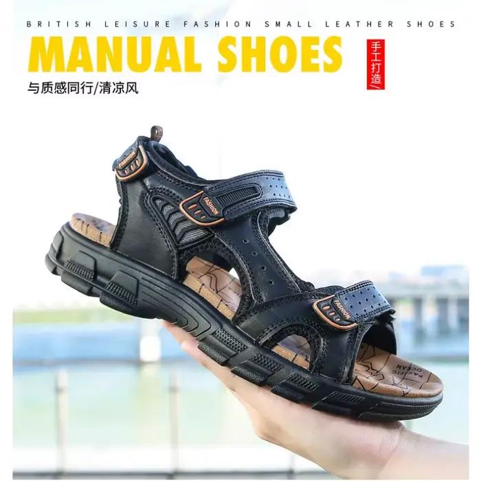 Sandales de luxe en cuir véritable pour hommes