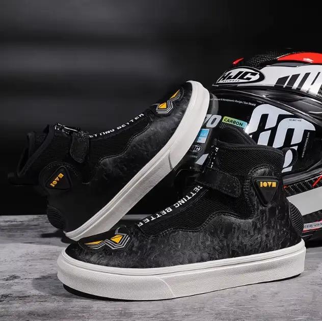 Chaussures de moto tendance pour hommes et femmes, bottes de cyclisme, équipement de moto, bottes de moto résistantes à l'usure, chaussures de course en plein air
