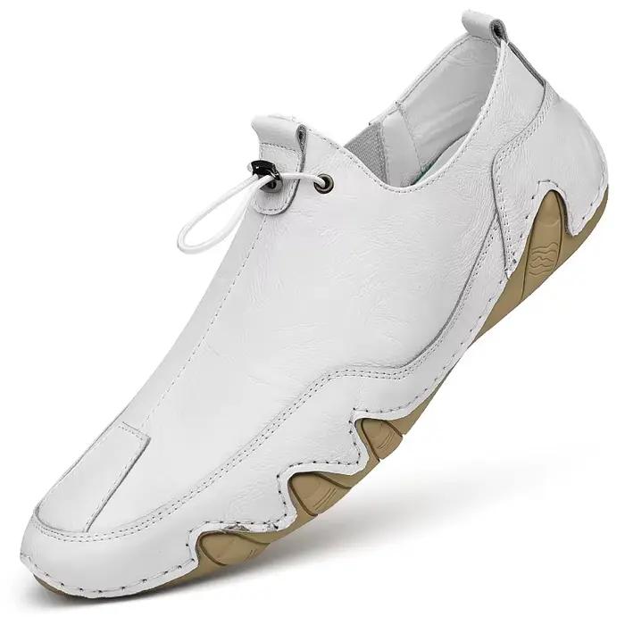 Mocassins HUMOR RABBIT en cuir fendu imperméables pour homme décontractés printemps automne à lacets pour toutes occasions