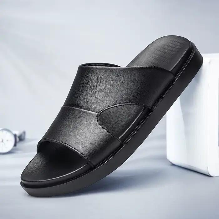 Pantoufles en cuir pour hommes