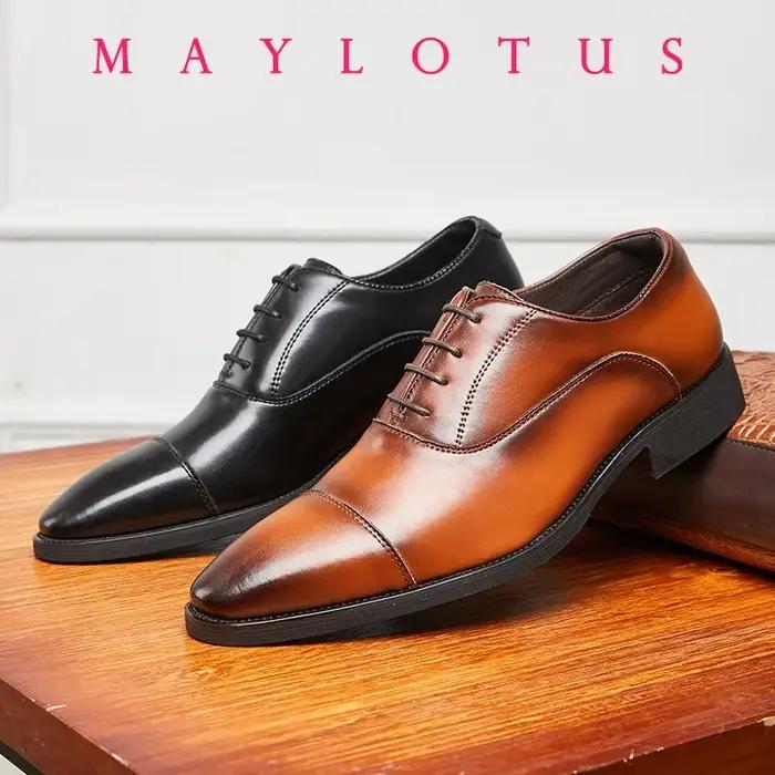 Chaussures richelieu en cuir véritable pour hommes