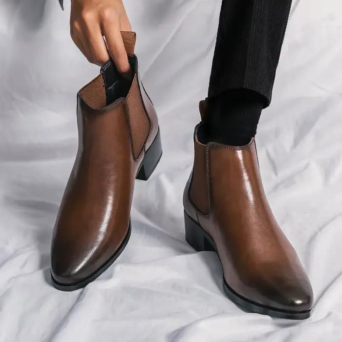 Marque de luxe classique hommes bottes à talons hauts Chelsea mode chaussures de loisirs Style britannique bottines en
