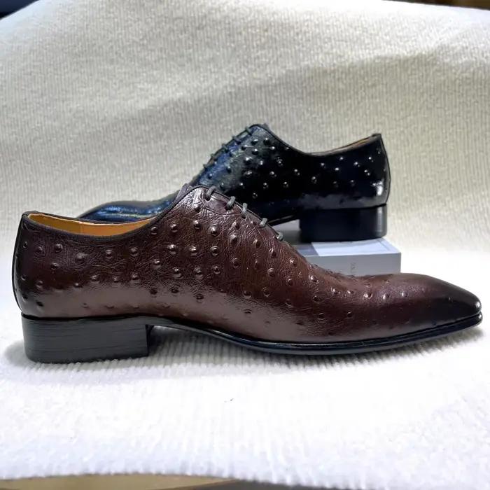 Oxfords Brogue en cuir véritable pour hommes
