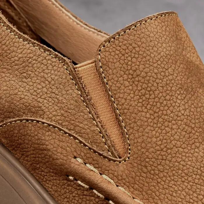 EAGSITY – mocassins en cuir de vache pour hommes, chaussures de sport décontractées à lacets, chaussures d'extérieur, chaussures de travail, style street, chaussures en cuir véritable, baskets