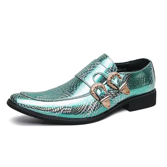 Mocassins en cuir fendu de marque de luxe pour homme, chaussures respirantes, solides, formelles et décontractées, faites à la main, de styliste, pour printemps et automne, avec ajustement parfait, disponibles en or, noir et vert