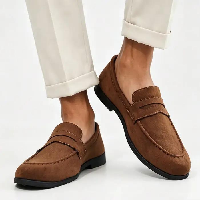 Nouvelles chaussures classiques en daim pour hommes - mocassins décontractés - chaussures plates tendance, douces et respirantes - chaussures pour tous les jours et pour les sports de plein air