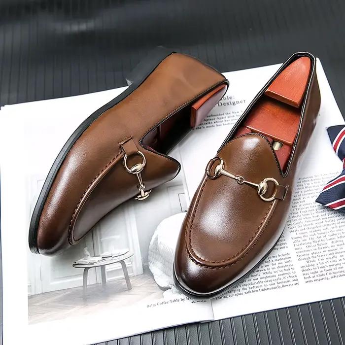 Mocassins classiques rétro en cuir véritable pour hommes, chaussures décontractées, mocassins confortables pour la conduite en plein air