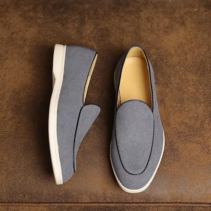 Chaussures décontractées en cuir faites à la main pour hommes nouveauté mocassins masculins Elegantes sans lacet appartements classiques simples mocassins chaussures de marche